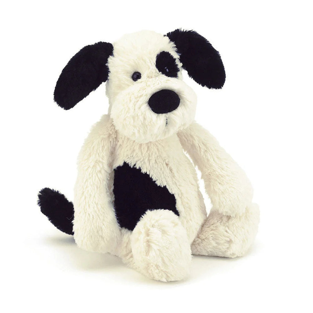 Jellycat bashful black & cream puppy original