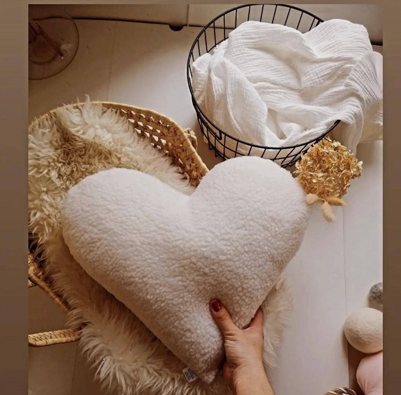 Heart Sherpa pillow