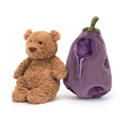 Jellycat Bartholomew Bear Eggplant